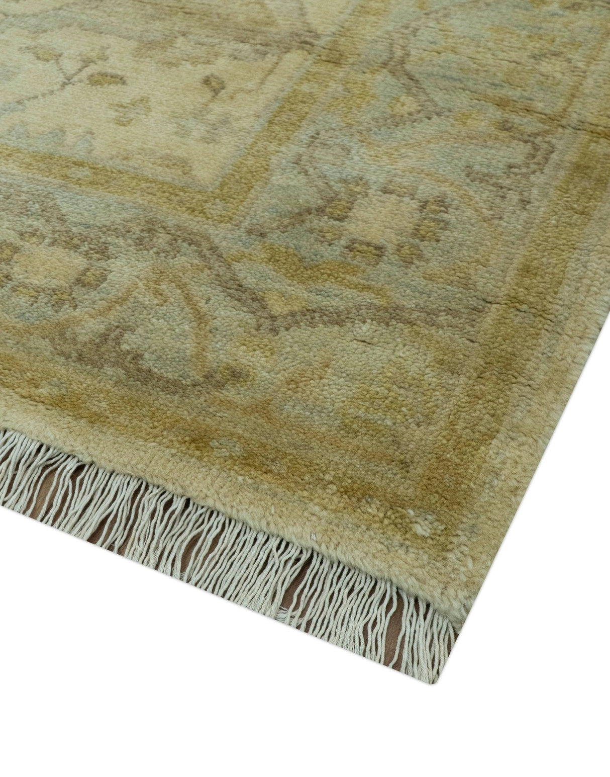 Traditional Oushak Design Beige And Gray 4x6 Hand Knotted Wool Area Rug