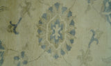 Traditional Oushak Design Beige And Gray Hand Knotted 9x12 Wool Area Rug