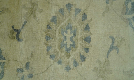 Traditional Oushak Design Beige And Gray Hand Knotted 9x12 Wool Area Rug
