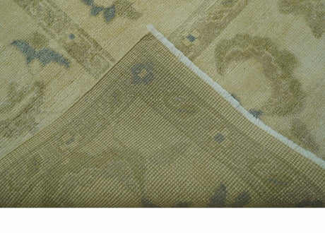 Traditional Oushak Design Beige And Gray Hand Knotted 9x12 Wool Area Rug