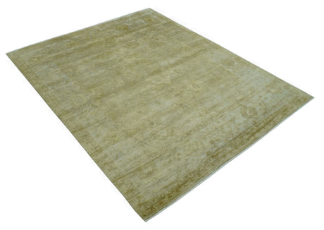Traditional Oushak Design Beige And Silver Hand Knotted 8x10 Wool Area Rug
