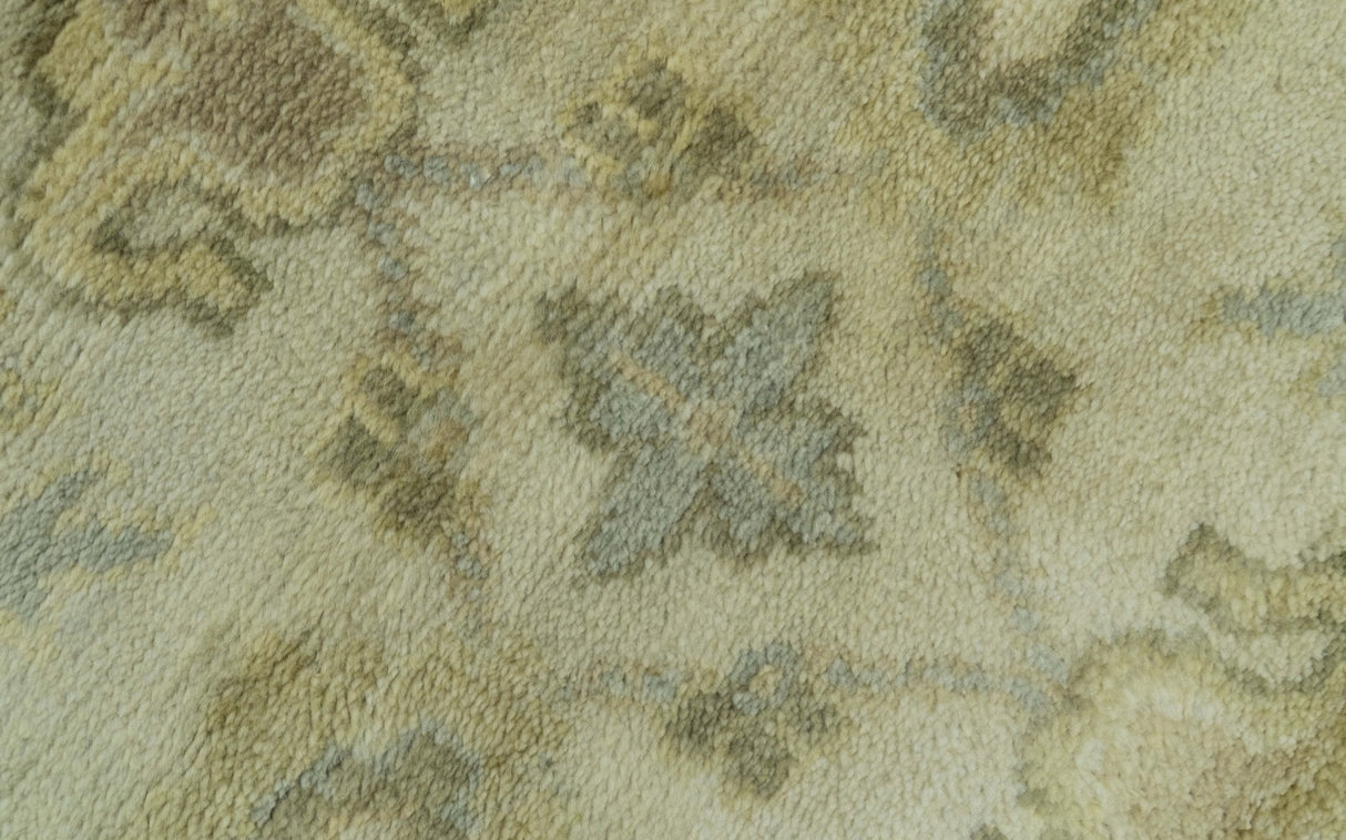 Traditional Oushak Design Blue And Beige Hand Knotted 3x5 Wool Area Rug