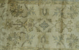 Traditional Oushak Design Blue And Beige Hand Knotted 3x5 Wool Area Rug