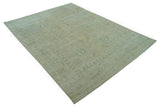 Traditional Oushak Design Blue And Beige Hand Knotted 9x12 Wool Area Rug