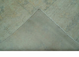 Traditional Oushak Design Blue And Beige Hand Knotted 9x12 Wool Area Rug