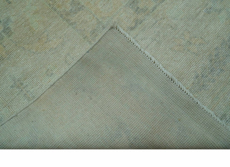 Traditional Oushak Design Blue And Beige Hand Knotted 9x12 Wool Area Rug