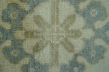 Traditional Oushak Design Blue And Beige Hand Knotted 9x12 Wool Area Rug
