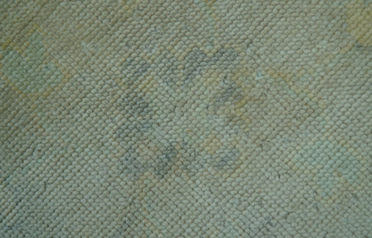 Traditional Oushak Design Blue And Beige Hand Knotted 9x12 Wool Area Rug