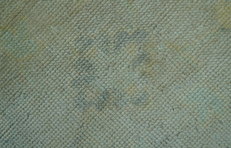 Traditional Oushak Design Blue And Beige Hand Knotted 9x12 Wool Area Rug