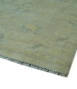 Traditional Oushak Design Blue And Beige Hand Knotted 9x12 Wool Area Rug