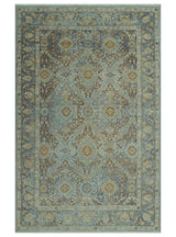 Traditional Oushak Design Blue, Brown And Gray 6X9 Hand Knotted wool rug