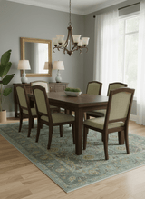 Traditional Oushak Design Blue, Brown And Gray 6X9 Hand Knotted wool rug