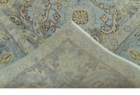 Traditional Oushak Design Blue, Brown And Gray 6X9 Hand Knotted wool rug