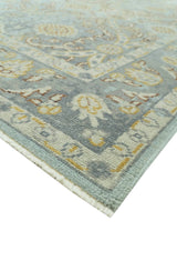 Traditional Oushak Design Blue, Brown And Gray 6X9 Hand Knotted wool rug