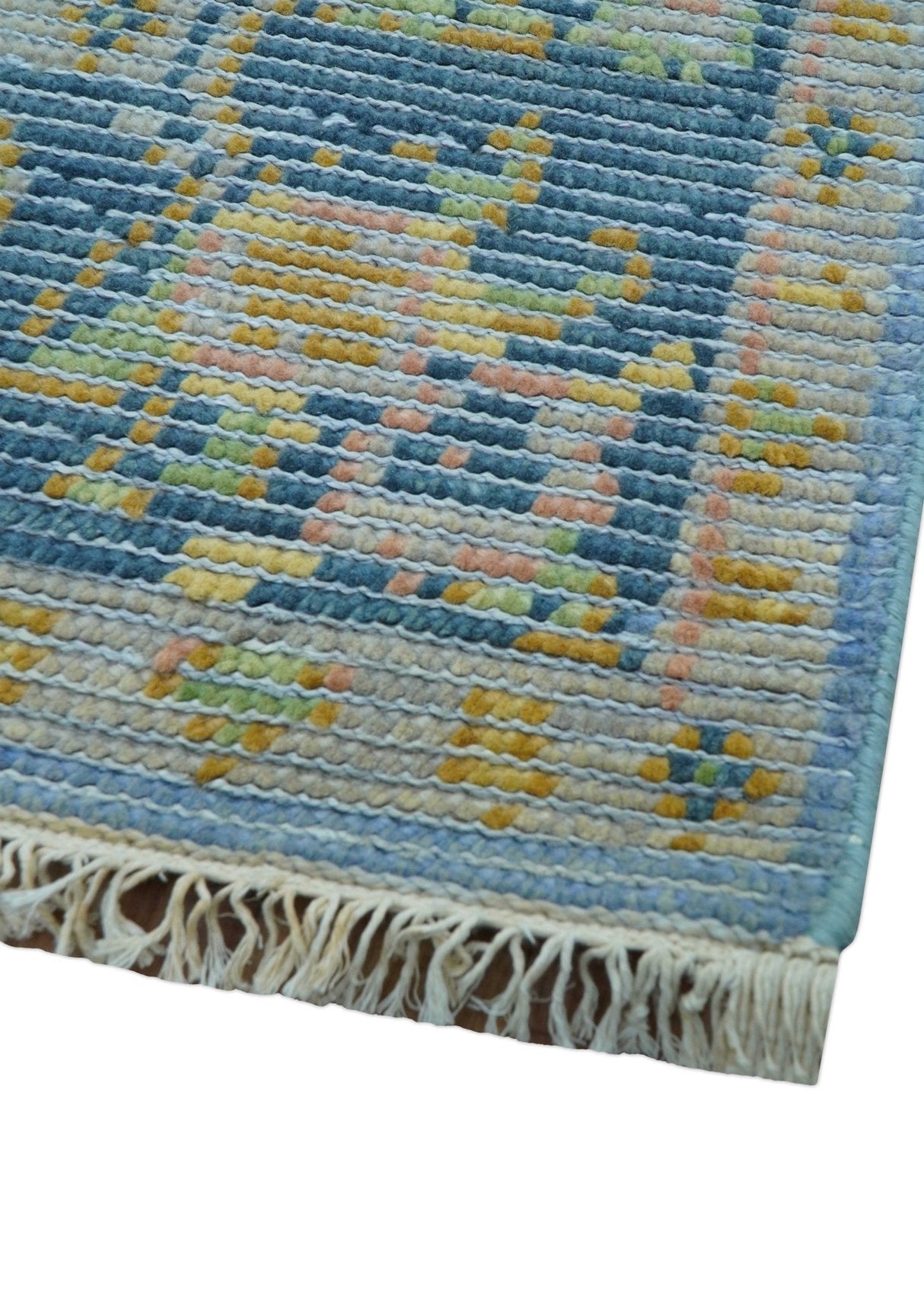 Traditional Oushak Design Blue Hand knotted 6x9 Wool Area Rug