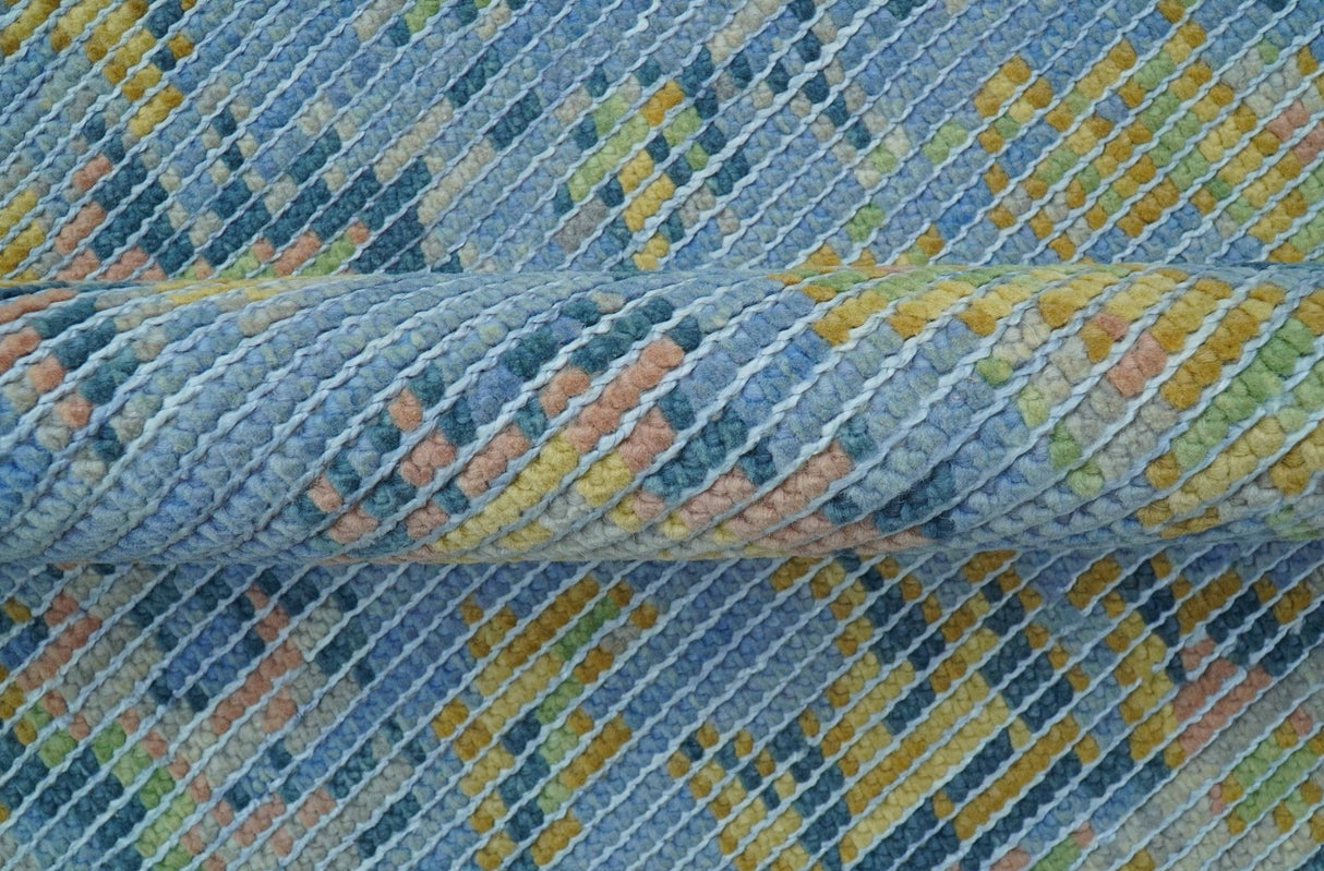 Traditional Oushak Design Blue Hand knotted 6x9 Wool Area Rug
