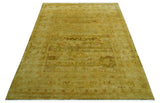 Traditional Oushak Design Olive And Rust Hand Knotted 9x12 Wool Area Rug