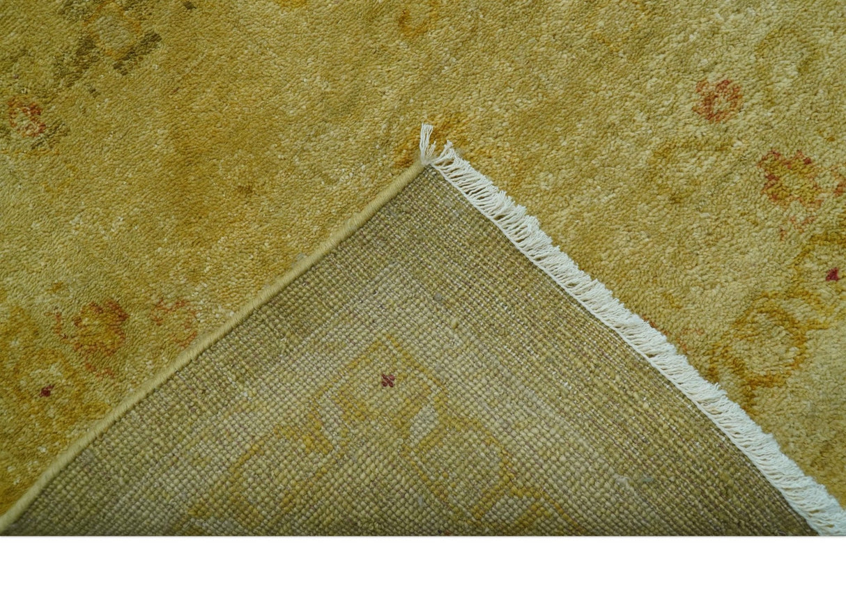 Traditional Oushak Design Olive And Rust Hand Knotted 9x12 Wool Area Rug