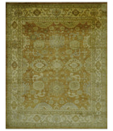 Traditional Oushak Design Rust And Beige Hand Knotted 8x10 Wool Area Rug