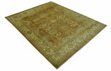 Traditional Oushak Design Rust And Beige Hand Knotted 8x10 Wool Area Rug