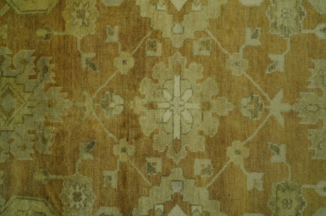 Traditional Oushak Design Rust And Beige Hand Knotted 8x10 Wool Area Rug