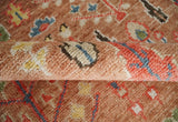 Traditional Oushak Tree of Life Rust and Brown Hand Knotted Wool Rug