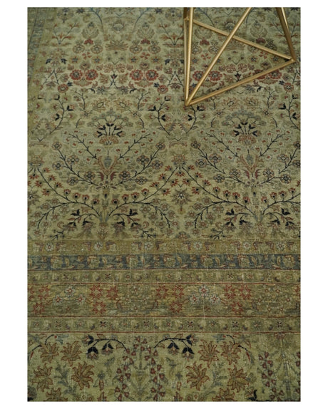 Traditional Persian Camel And Brown Hand Knotted Wool Area Rug