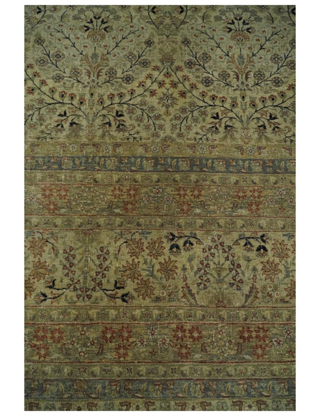 Traditional Persian Camel And Brown Hand Knotted Wool Area Rug