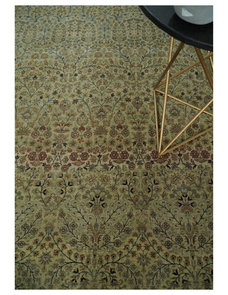 Traditional Persian Camel And Brown Hand Knotted Wool Area Rug