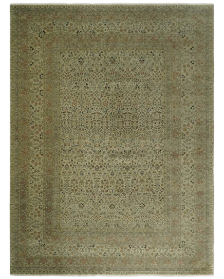 Traditional Persian Camel And Brown Hand Knotted Wool Area Rug