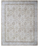 Traditional Persian Design Ivory Hand knotted Wool 8x10 Area Rug