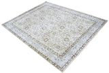 Traditional Persian Design Ivory Hand knotted Wool 8x10 Area Rug