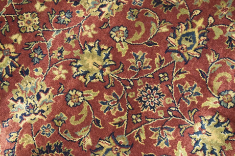 Traditional Persian Design Maroon Hand Knotted Wool 3x12 Area Rug