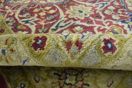 Traditional Red and Camel Hand Tufted 5x8 Wool Area Rug