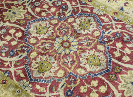 Traditional Red and Camel Hand Tufted 5x8 Wool Area Rug