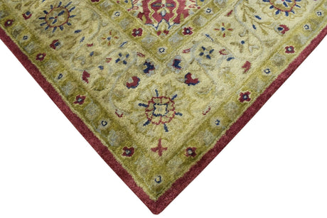 Traditional Red and Camel Hand Tufted 5x8 Wool Area Rug