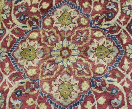 Traditional Red and Camel Hand Tufted 5x8 Wool Area Rug