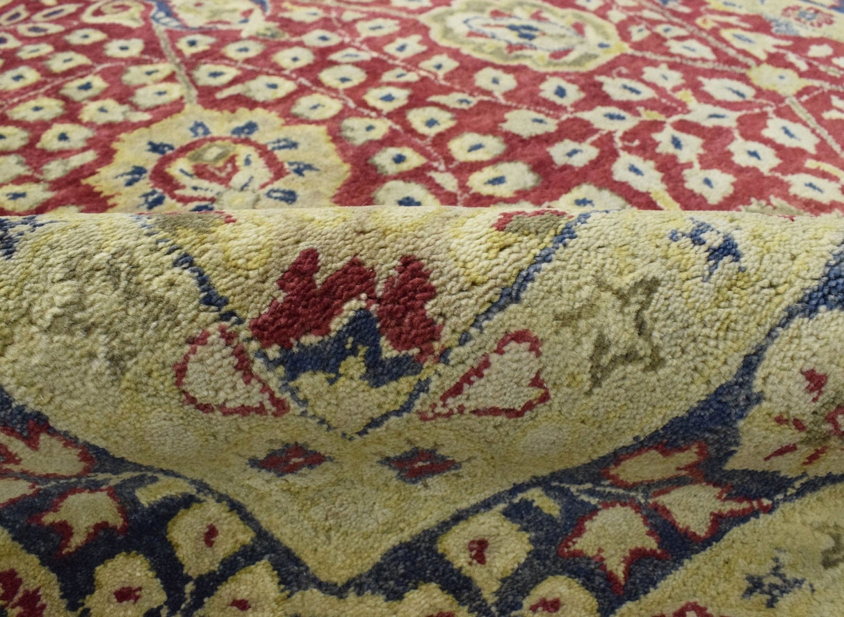 Traditional Red and Gold Hand Tufted 5x8 Wool Area Rug