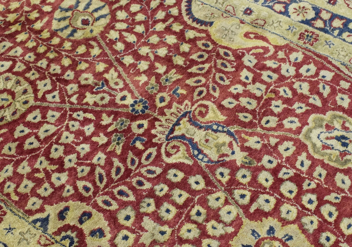Traditional Red and Gold Hand Tufted 5x8 Wool Area Rug