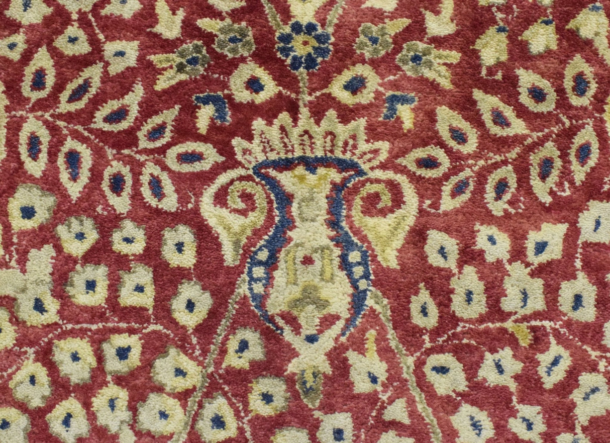 Traditional Red and Gold Hand Tufted 5x8 Wool Area Rug
