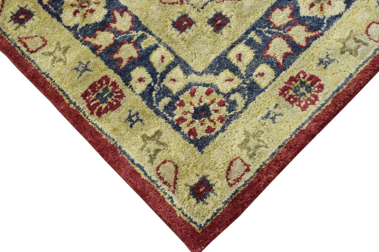 Traditional Red and Gold Hand Tufted 5x8 Wool Area Rug