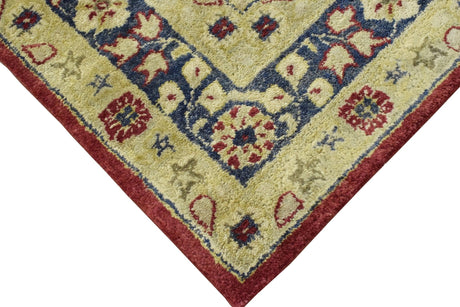 Traditional Red and Gold Hand Tufted 5x8 Wool Area Rug