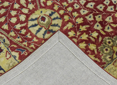 Traditional Red and Gold Hand Tufted 5x8 Wool Area Rug