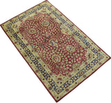 Traditional Red and Gold Hand Tufted 5x8 Wool Area Rug