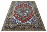 Traditional Rust, Ivory, Beige and Charcoal Multi size Hand knotted Wool Area Rug