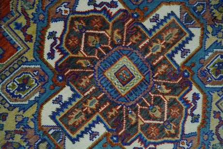 Traditional Rust, Ivory, Beige and Charcoal Multi size Hand knotted Wool Area Rug
