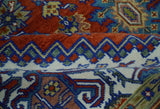Traditional Rust, Ivory, Beige and Charcoal Multi size Hand knotted Wool Area Rug