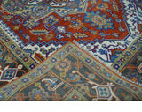 Traditional Rust, Ivory, Beige and Charcoal Multi size Hand knotted Wool Area Rug