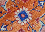 Traditional Serapi Design Blue And Pink Hand Knotted Wool Area Rug