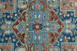 Traditional Serapi Design Rust And Blue Hand Knotted 8x10 Wool Area Rug